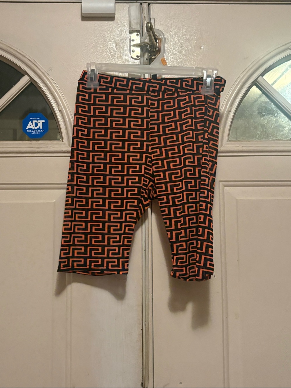 Timing Black & Orange Geometric Shorts